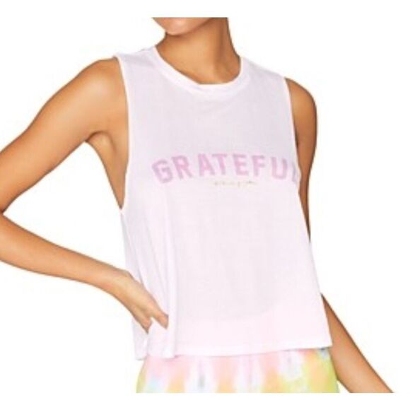 NEW NWT Spiritual Gangster White GRATEFUL Graphic Tank Top sz L $60 - Picture 1 of 7